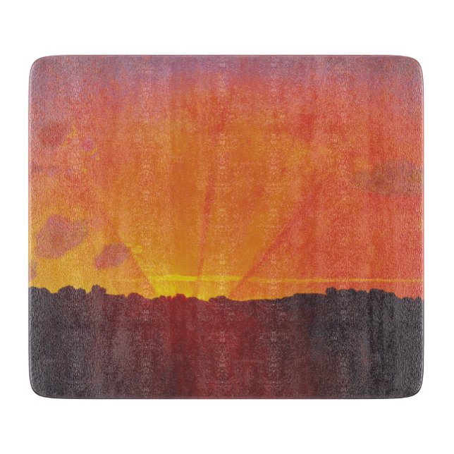 Tabla De Cortar Atardecer, cielo Naranja (por Félix Vallotton) (Anverso)