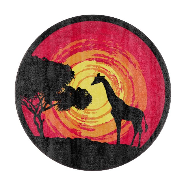 Tabla De Cortar Atardecer de África (Anverso)