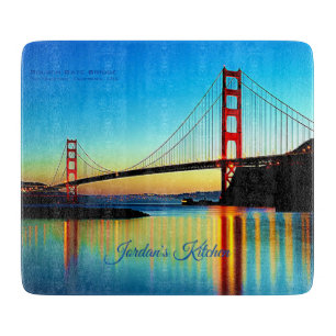 Tabla De Cortar Atardecer personalizado En El Puente Golden Gate