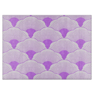 Tabla De Cortar Atardecer, violeta tonal, textura de hormigón