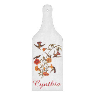 Tabla De Cortar Audubon Mango Hummingbird en colores de gema