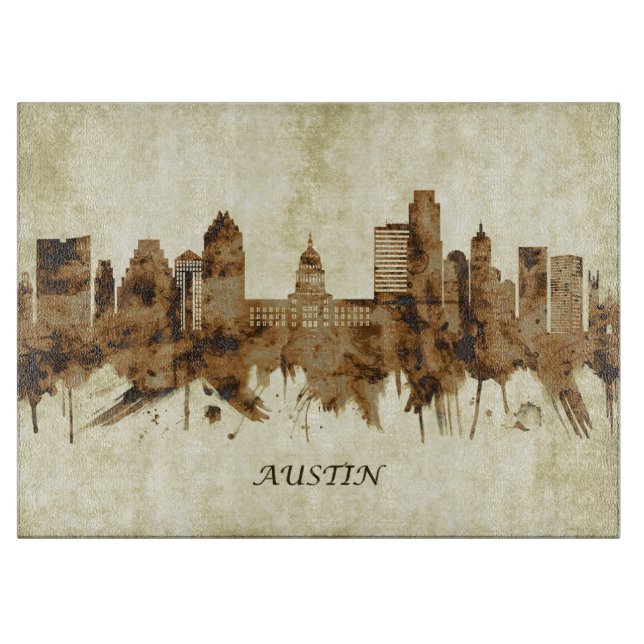 Tabla De Cortar Austin Texas Cityscape (Anverso)