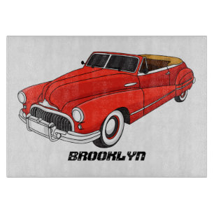 Tabla De Cortar Automóvil rojo clásico de 1948