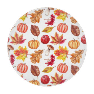 Tabla De Cortar Autumn Botanic Seamless: Elegancia Floral.