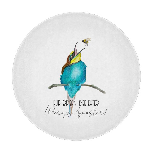 Tabla De Cortar Ave acuarela (apicultor europeo) (Anverso)