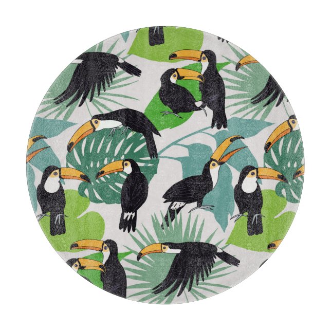 Tabla De Cortar Ave Turca: Patrón de hojas de palmera (Anverso)