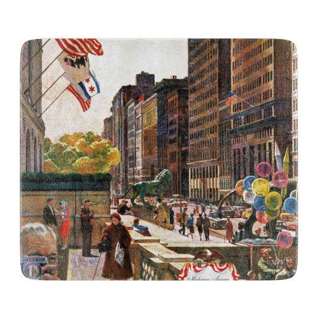 Tabla De Cortar Avenida Michigan, Chicago, por John Falter (Anverso)