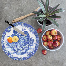 Aves de la escena floral azul Willow Fox Whimsical