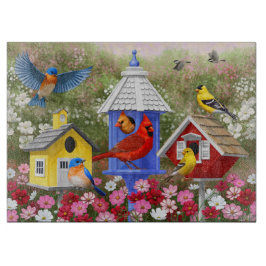Tabla De Cortar Aves y casas de labranza coloridas
