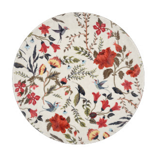 Tabla De Cortar Aves y flores: diseño floral sin foco