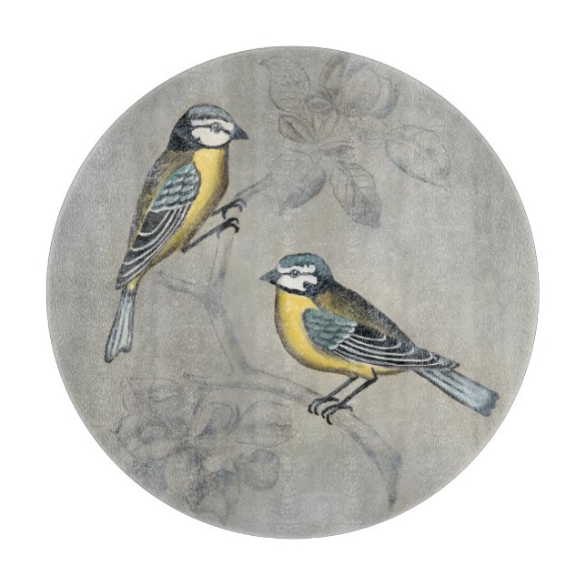 Tabla De Cortar Aviario silencioso | Pareja de aves (Anverso)