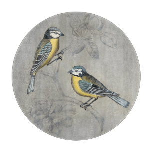 Tabla De Cortar Aviario silencioso  Pareja de pájaros