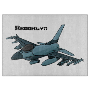 Tabla De Cortar Avión de combate militar dibujo animado