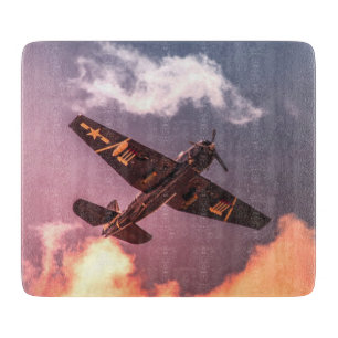 Tabla De Cortar Avión Vintage Hermoso Cielo