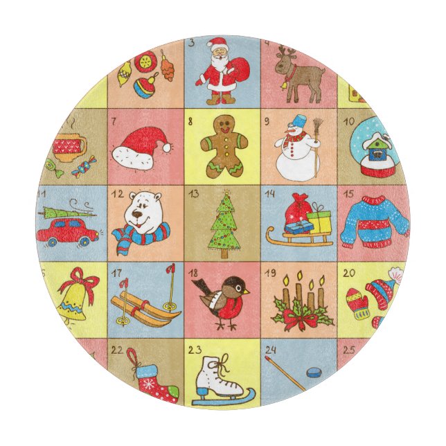 Tabla De Cortar Aviso de navidades: Colección de elementos Doodle (Anverso)
