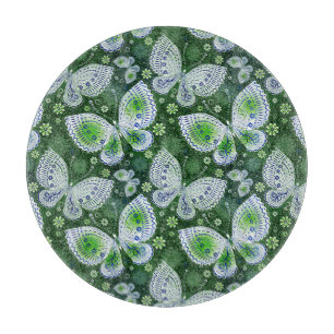 Tabla De Cortar Away Paisley Butterfly Print Green