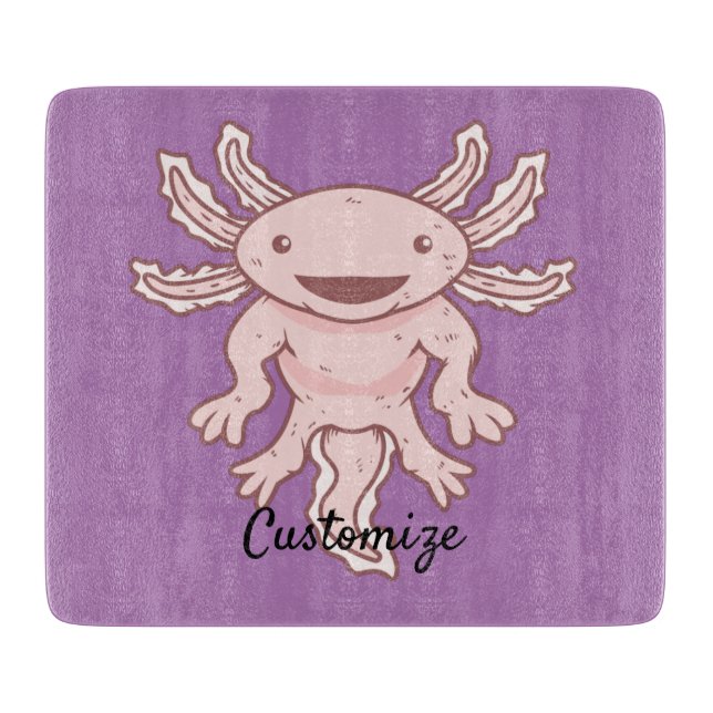 Tabla De Cortar Axiolotl rosado lindo Thunder_Cove (Anverso)