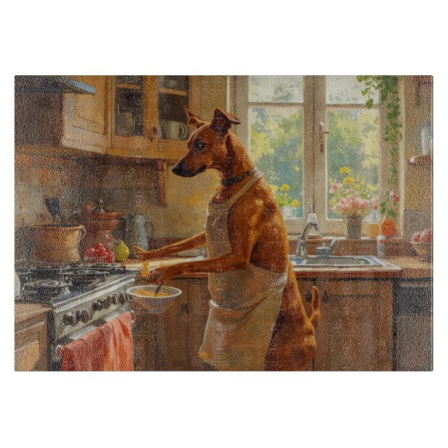 Tabla De Cortar Azawakh Cocinando en la Cocina (Anverso)