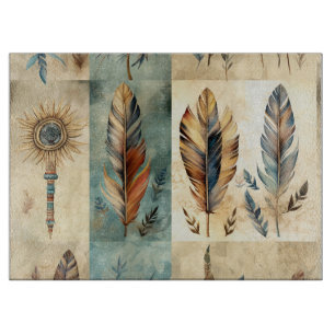 Tabla De Cortar Aztec Tribal Feathers Medicine Stick