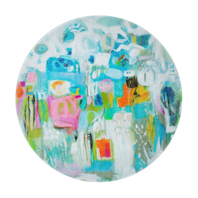 Tabla De Cortar Azul abstracto (Anverso)