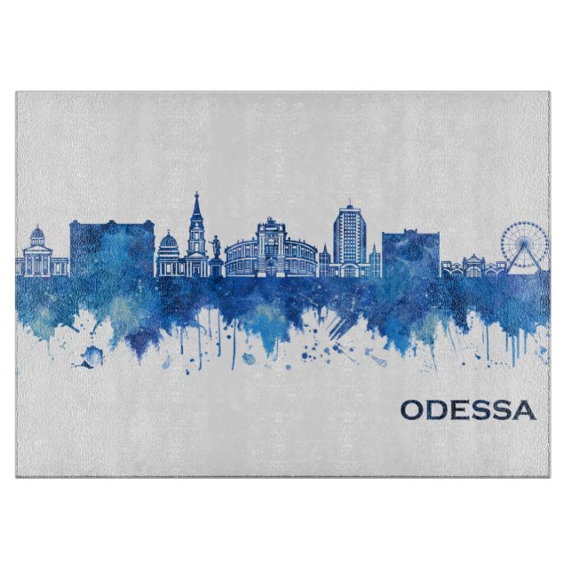 Tabla De Cortar Azul aéreo de Odessa Ucrania (Anverso)