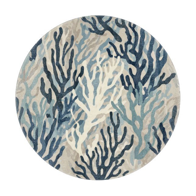 Tabla De Cortar Azul Beige Coral (Anverso)