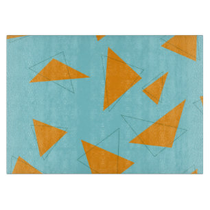 Tabla De Cortar Azul, naranja, fresco, de moda, moderno patrón tri