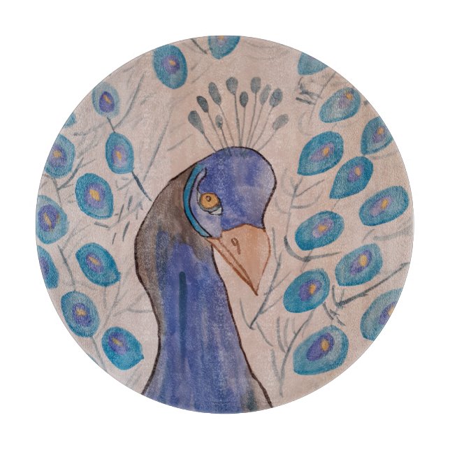 Tabla De Cortar Azul pavo real (Anverso)