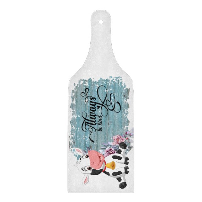 Tabla De Cortar Azul Rústico de vaca bebé (Anverso)