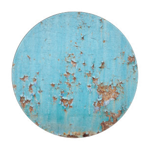 Tabla De Cortar Azul Rusto Metalizado: Muro texturado.
