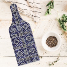 Azulejo azul azul blanco geométrico ruso italiano