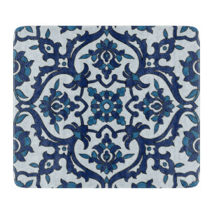 Tabla De Cortar Azulejos azules portugueses, patrón de mosaico fl