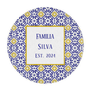 Tabla De Cortar Azulejos azules portugueses personalizados