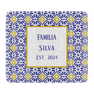 Tabla De Cortar Azulejos azules portugueses personalizados