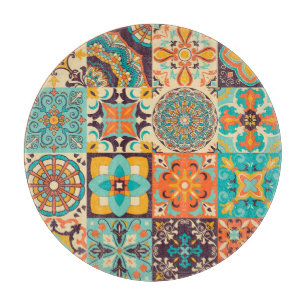 Tabla De Cortar Azulejos coloridos Montaje de mosaicos tradicional