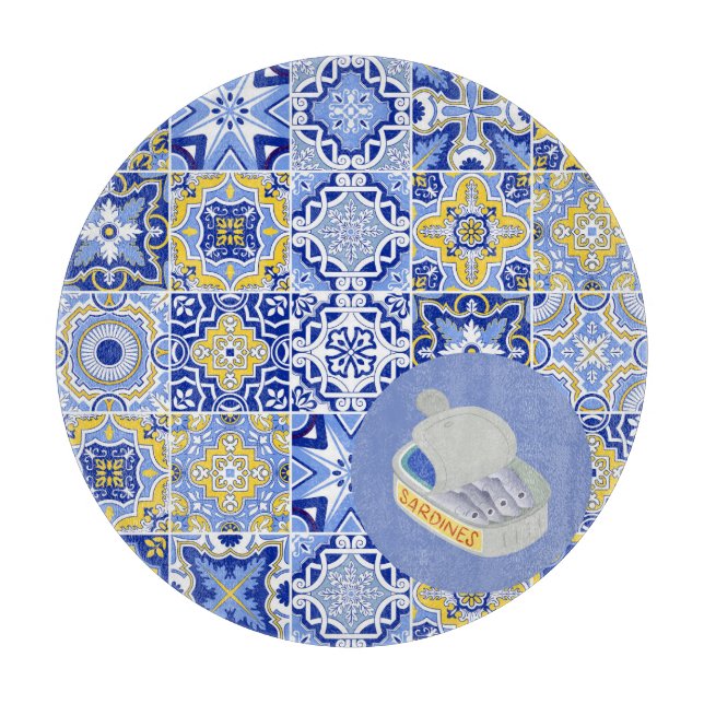 Tabla De Cortar Azulejos Estilo Portugués (Anverso)