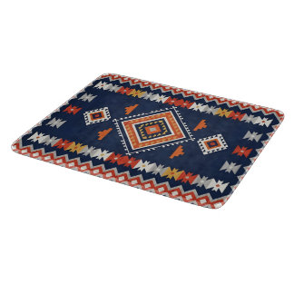 Tabla De Cortar Azure Navy and Terracotta Geometric Tribal