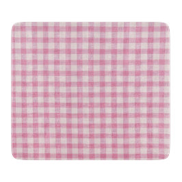 Tabla De Cortar Baby Pink Gingham Pattern