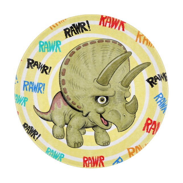 Tabla De Cortar Baby Triceratops (Anverso)