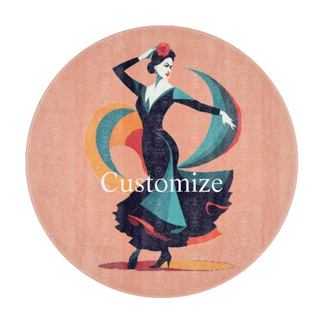 Tabla De Cortar Bailarín de Flamenco Thunder_Cove (Anverso)