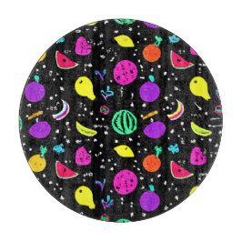 Tabla De Cortar Baile de frutas de neón enérgica