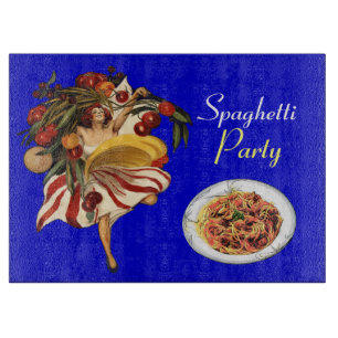 TABLA DE CORTAR BAILE FIESTA DE ESPAGUETTI, COCINA ITALIANA Y TOMA