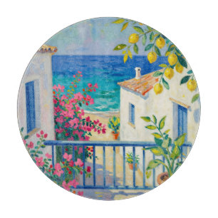 Tabla De Cortar Balcón Mediterráneo Limonero Buganvilla Vista al M