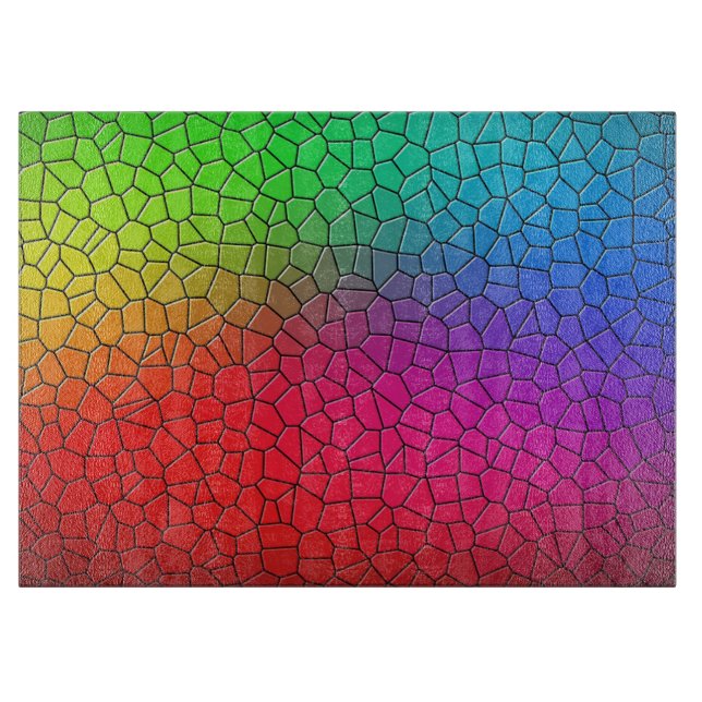 Tabla De Cortar Baldosas de mezaic arcoiris (Anverso)