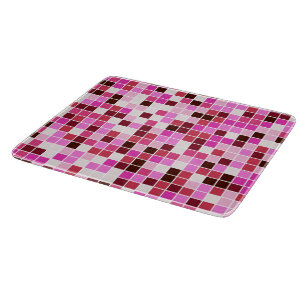 Tabla De Cortar Baldosas de piscina, mosaicos rosados, patrón geom