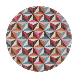 Tabla De Cortar Baldosas de triángulo coloridas: mosaico vintage