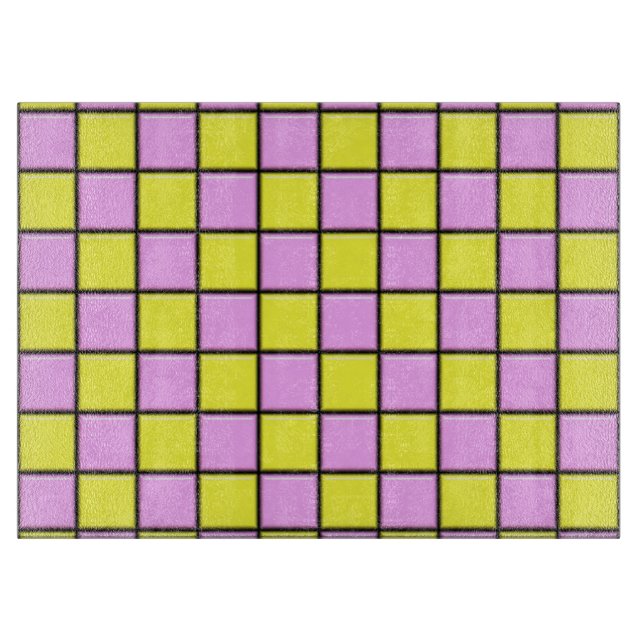 Tabla De Cortar Baldosas rosas y amarillas (Anverso)