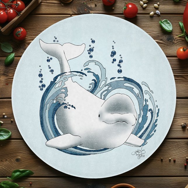 Tabla De Cortar Ballena Beluga Azul (Subido por el creador)