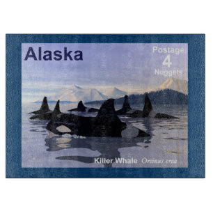 Tabla De Cortar Ballenas asesinas - Postage de Alaska
