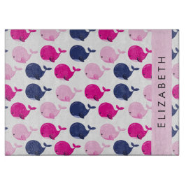 Tabla De Cortar Ballenas, Patrón De Ballenas, Tu Nombre